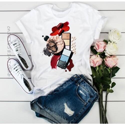 Premium Women 3D Print Make Up Cute Tops Tshirts T Clothes Shirt Womens Ladies Graphic Female Tee T-Shirt Clothing Ulzzang