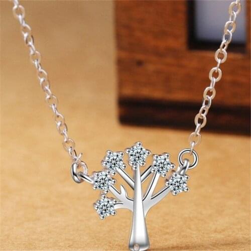 Miuoxion Retro Simple Wish Tree Zircon Necklace Fashion Personality Jewelry For Women Feature Namour Charm Gift All Seasons