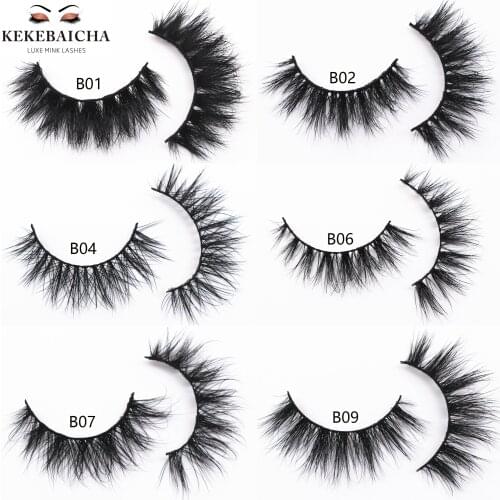 Mink Eyelashes 20mm Lashes Fluffy Messy 3D False Eyelashes Dramatic Long Natural Lashes Strip Lashes Makeup Mink Fake Eyelashes