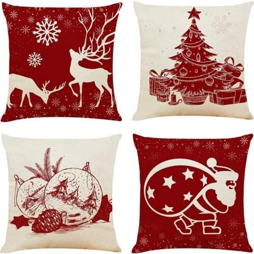 New Throw Pillow Covers Christmas Decorative Couch Pillow Cases Cotton Linen Pillow Square Cushion Cover