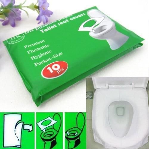1 Pack=10Pcs Disposable Paper Toilet Seat Covers Camping Festival Travel Loo wc mat 100% Waterproof toilet