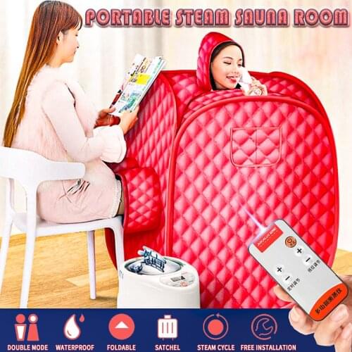 2L Steam Sauna Portable Spa Room Home Beneficial Full Body Slimming Folding Detox Therapy Steam Fold Sauna Cabin Sauna Generator