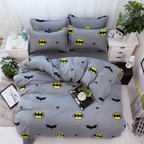 Cartoon Bat Bed Linens Bed Duvet Cover Set Gray Bedding Set Bed Cover Set Queen King Size