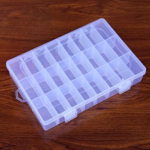 Electronic Component Package Packaging Box Jewelry Earring Case Boxes Transparent Plastic 24 Compartments Bead Storage Boxs