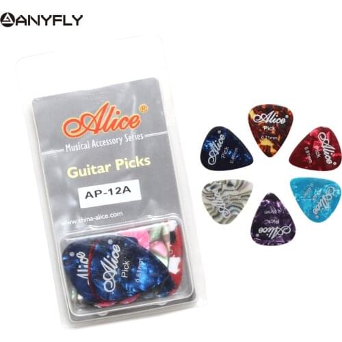 Professional Alice AP-12A 12Pcs/Lot Pearl Celluloid Guitar Picks Plectrums Clamshell Wholesales