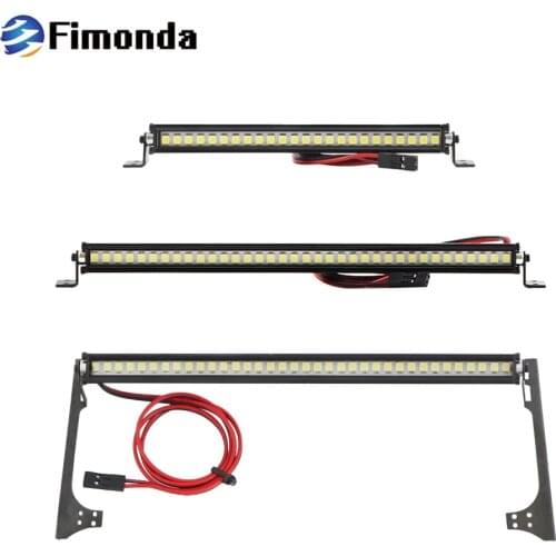 RC car roof light 24 36 LED strip Upgrade Parts for 1/10 RC track axial SCX10 90046 90060 SCX24 Jeep Wrangler JK Rubicon body
