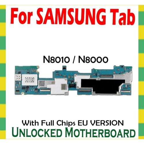 Unlocked Motherboard For Samsung Galaxy Tab Note 10.1 N8010 N8000 Tablet WLAN Cellular logic board full chips mainboard Android