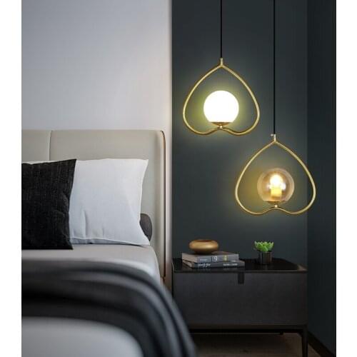 Nordic Golden Glass Pendant Lights Dining Room Bar Lighting Hanging Lamp Bedroom Living Room Kitchen Home Decor Light Fixtures