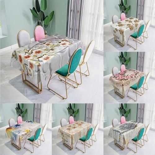 3d Diamond Flower Tablecloth Butterfly and Morning Glory Washable Polyester Cloth Rectangular and Round Table Cloth