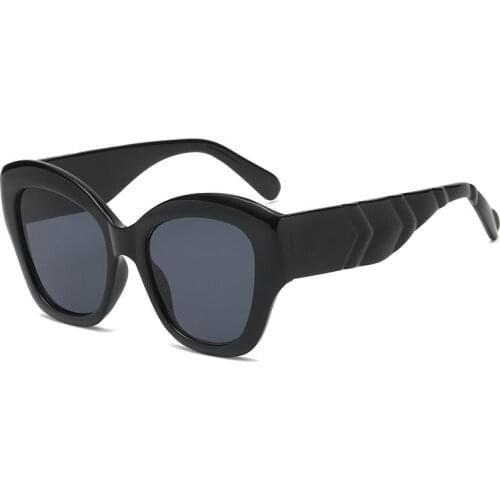 New unisex fashion personality cat eye sunglasses trend big frame wide sided mirror foot sunglasses women street driving glasses