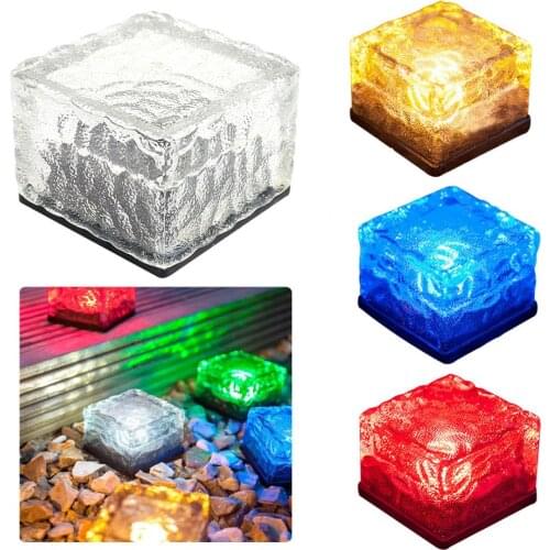 Ice Cube Light LED Landscape Light Floor Tile Lamp Square Cube Frosted Glass Buried Light for Christmas Outdoor Courtyard Lawn S