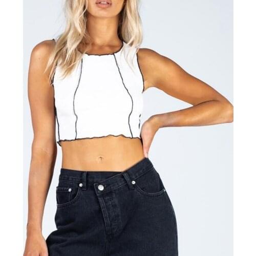 Uclio Womens Slim Short Vest Top White