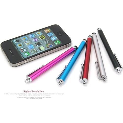 1000 pcs Capacitive screen Metal stylus touch pen with clip For draw somthing for Phone Tablet PC, Free shipping