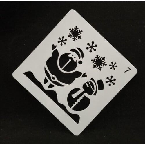 13*13 Snowman pvc Layering Stencils for DIY Scrapbooking/photo album Decorative Embossing DIY Paper Cards Crafts