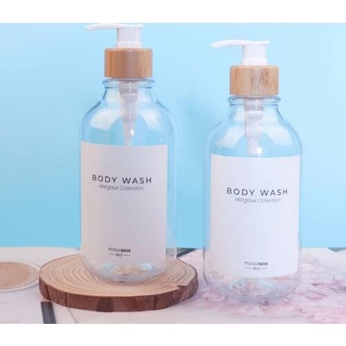 2pcs Shampoo Pump Bottles Dispenser 500ml Clear Empty Bottles Refillable Containers for Soap Cream Lotion