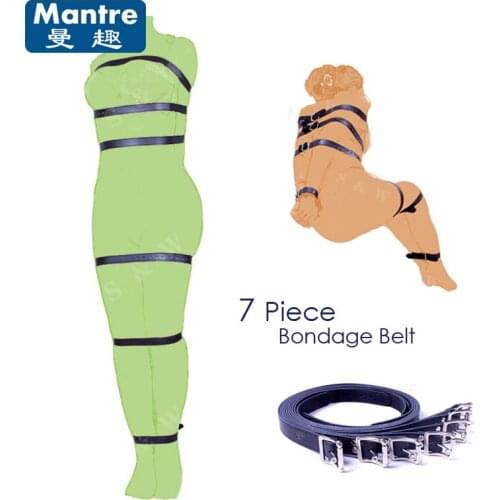 7PCS Adult Games Sex Toys for Couples Body Harness Bondage Belt Hand Ankle Fetish Restraint Kit Sexshop