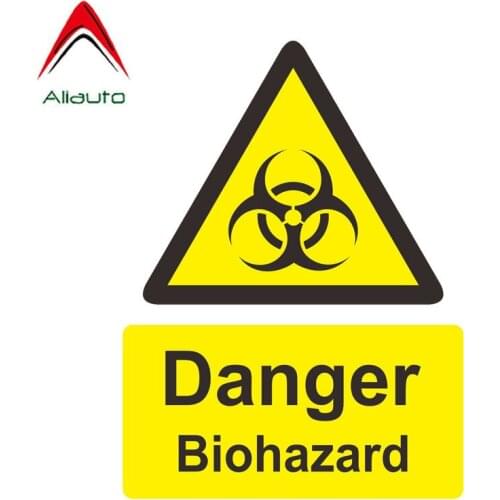Aliauto Personality Car Sticker Danger Biohazard Zombie Decoration Funny Decal PVC for Motorcycle Honda Toyota Seat VW,15cm*11cm