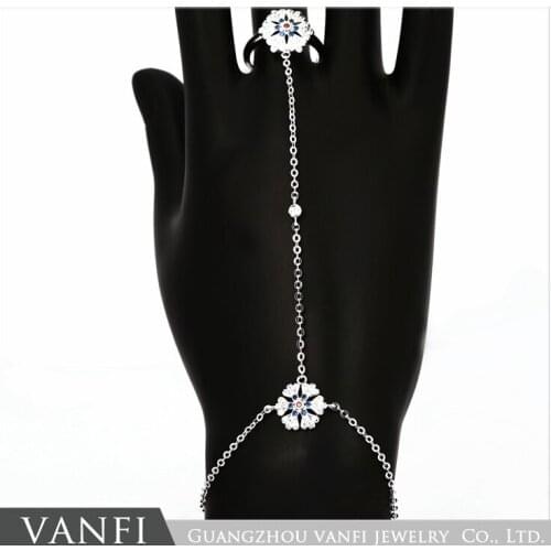 Kfvanfi Double Snowflake Silver Color Chain Bracelet for Women Lady Simple Link Finger Circle Fashion Jewelry Pulsera Pulseira