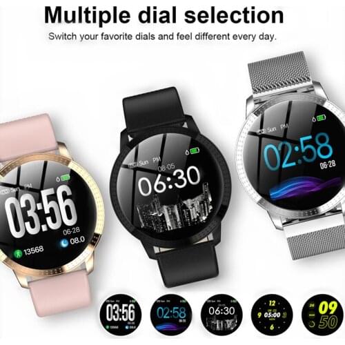CF18 1.22 inch Smart Watch IP67 Waterproof Blood Pressure Monitoring Metal Strap Multi Sport Modes Women Smart watch