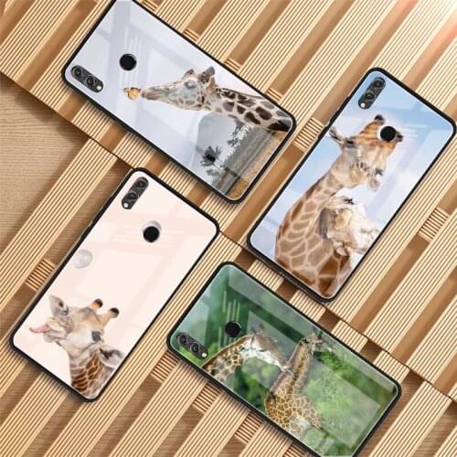 Giraffe Animal Tempered Glass Phone Case For Huawei P20 P30 P40 P40 Lite Pro Psmart Mate 20 30 Cover Shell