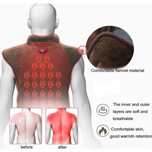 Electric Shawl Neck/Shoulder /Back Therapy Flannel Heating Pad Circulation