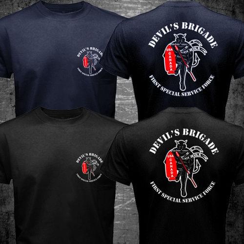 WW2 FSSF First Special Service Force T shirt men two sides USA Canada Black Devils Brigade gift casual tee shirt USA size