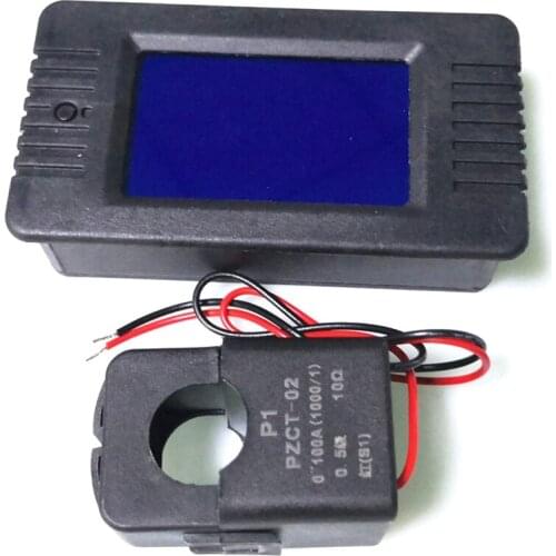 Hot Newest 6In1 220V 100A Single Phase Digital Panel Ampermeter Volt Watt Kwh Power Factor Meter With Split Ct