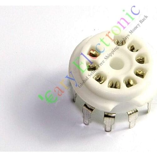 Wholesale and retail 8pcs 9pin PCB Ceramic vacuum tube socket valve 12AX7B 12AU7 ECC83 ECC82 AUDIO free shipping