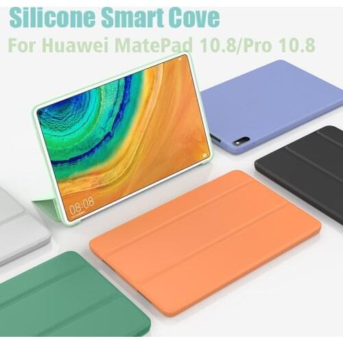 Tablet Leather Protective Cover For Huawei Matepad 10.8 2020 Case Matepad Pro 10.8 2019 MRX-W19 MRX-AL09 case Silicone soft