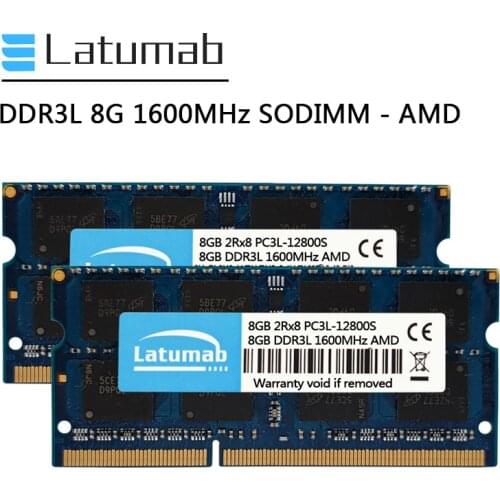 Latumab RAM DDR3L 8GB 1600MHz Notebook Memory for AMD CPU Chipset PC3L-12800S 204Pin SODIMM 1.35V Memoria DDR3 RAM Laptop Memory