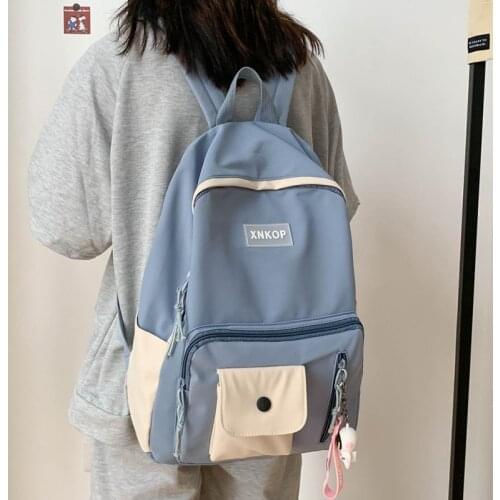 Fashion Womens Backpack Trendy Simple Nylon Waterproof Schoolbag Forgirls Outdoor Anti-theft Travel Backpacks With Many Pockets