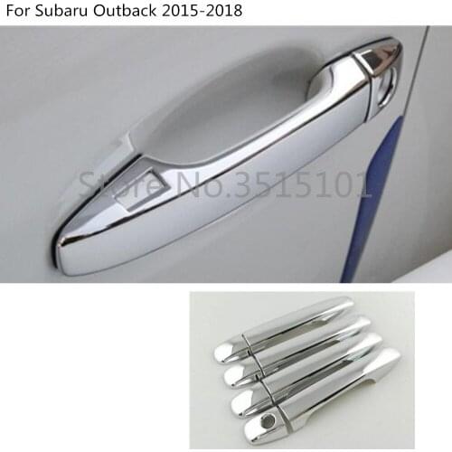 Car Body Cover Stick Frame Trim ABS Chrome Door Handle Armrest Handrail 8pcs For Subaru Outback 2015 2016 2017 2018