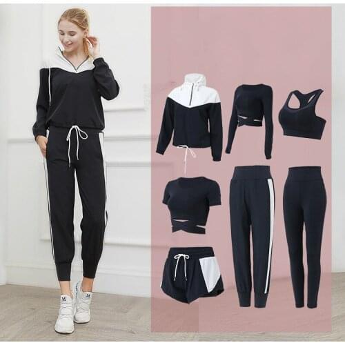 New Fashion Yoga Set Women Compression Sports Wear for Women Gym Clothing Running Fitness Jogging Workout Tracksuit Female 7PCS