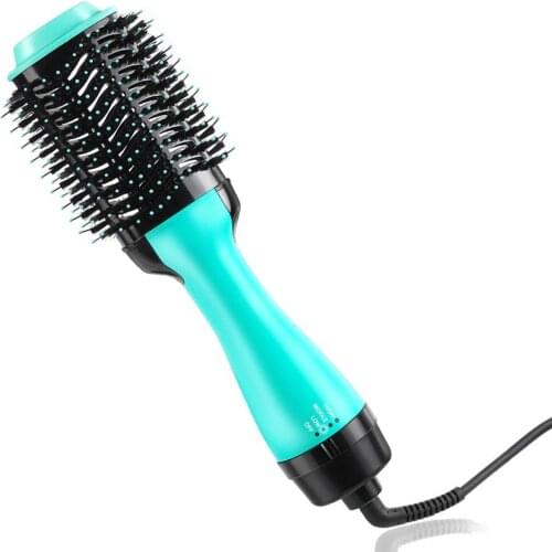 New One Step Hair Dryer & Volumizer Roller Negative Ion Curls & Straighting Hot Air Brush Dryer Salon Hair Straightener Comb