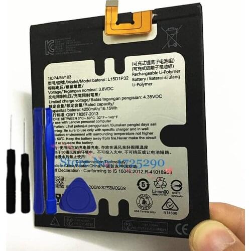 Original L15D1P32 4250mAh Battery For Lenovo Tab3 Tab 3 8 Plus TB-8703F 8703N 8703X 8703 PB1-750N PB1 750N Battery + Tools