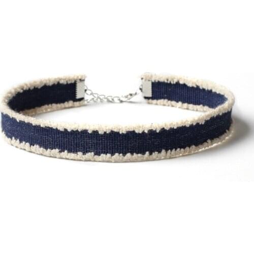 Female Fashion Denim Cloth Collar Chokers Simple Neck Jewelry For Women Trendy Punk Necklace Statement Choker mujer kolye bijoux