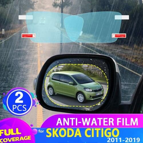Car Rearview Mirror Film for Skoda Citigo 2011~2019 Anti Fog Rainproof Sticker Accessories 2017 2018