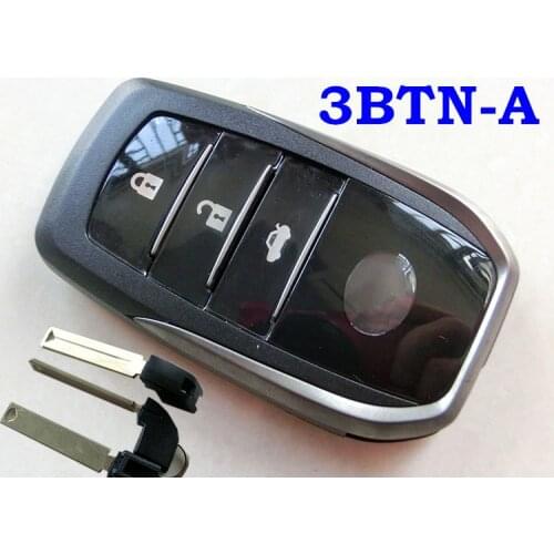 RMLKS 2 3 Button Smart Remote Key Case Shell Fit For Toyota Camry Highlander RAV4 Car Key Fob Uncut Blade