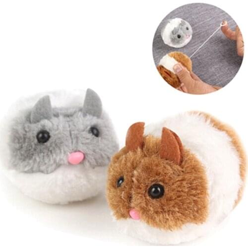 Funny Cat Toys Vibrating Mice Pull Lines Plush Mice Move Fake Mice Clockwork Little Fat Mouse Fight Cats Pet Supplies