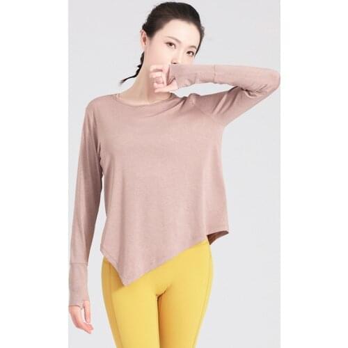 Ropubeauty Yoga Top Sportswear Running Gym Clothing Workout Top Fitness Long Sleeve Yoga Shirts For Women Loose Sports Tee Girl