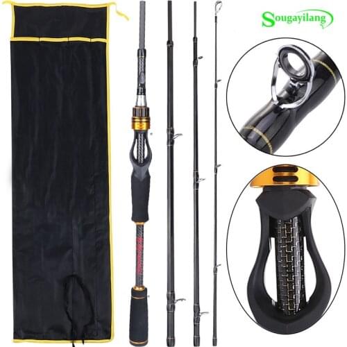 Sougayilang 1.8m 2.1m 2.4m Carbon Fiber Fishing Rod 4 Sections Travel Ultra Spinning Casting 7g-28g Lure Rod Fishing Pole
