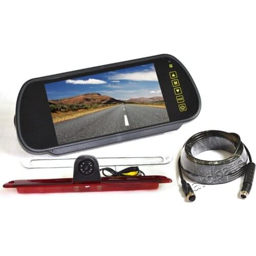 Vardsafe VS705NK | Brake Light Reverse Backup Camera + 7 Inch Clip-on Rear View Mirror Monitor for MB Sprinter Van