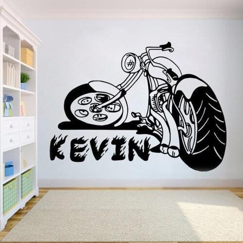 Vinyl Motorcross Car Kids custom your name kids Wall sticker Wild Home Decor Sports Decals Kids Teens Room Sports Decor HY725