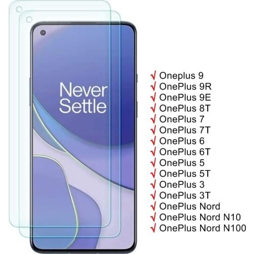 Tempered Glass For Oneplus 9 9R 9E Screen Protector One Plus Nord N10 N100 1+ 5 5T 3 3T 8T 7 7T 6 6T Protective Glass Film