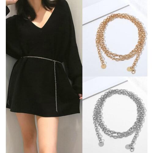 Women Retro Metal Waist Chain Belt Dress Waistband Body Chain Belts Fashion