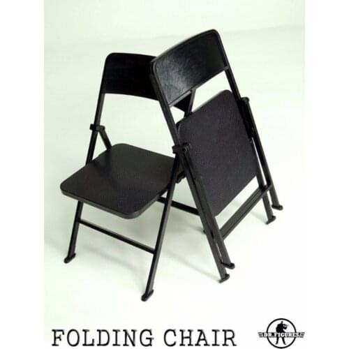 1/6 simple black foldable chair model toys for 12" action figures bodies collections or figure model scenes design