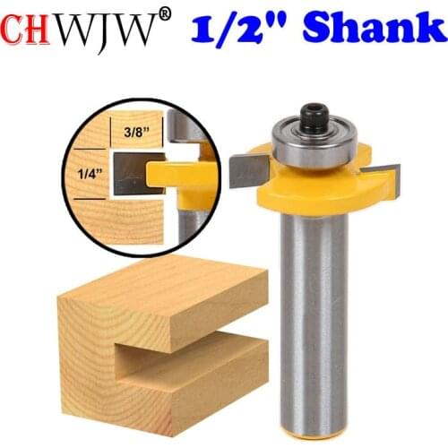 1pc 1/2" Shank Slotting Router Bit 1/4" Slot - Woodworking cutter Tenon Cutter for Woodworking Tools