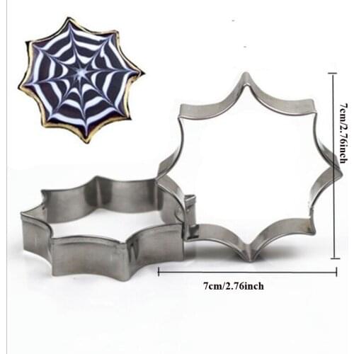 1pcs patisserie reposteria Halloween Spider Webs Cobweb Metal Cookie Cutters Mold Fondant Cake Decor Tool Cupcake Toppers Mould