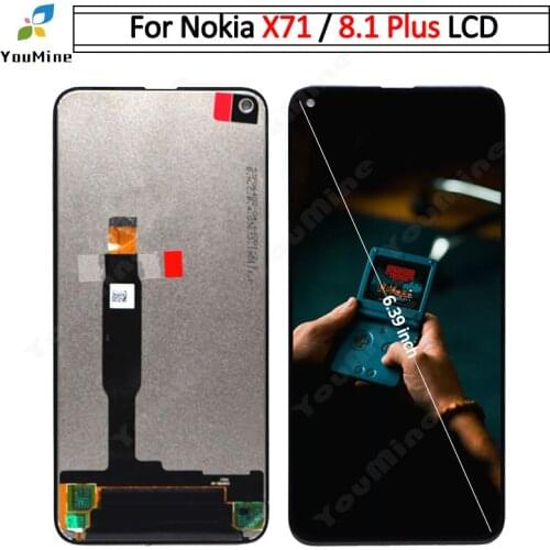 100% Test For Nokia X71 LCD Display For Nokia 8.1 plus TA-1188 Touch Panel Screen Digitizer Assembly For Nokia X71 TA-1167 lcd