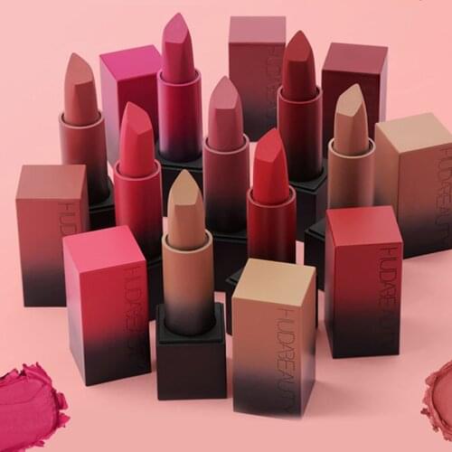 12 Bullet Lipstick Set Matte Pearlescent Velvet Foggy Long-Lasting Color Non-Stick Cup Waterproof Moisturizing Fine Lip Makeup